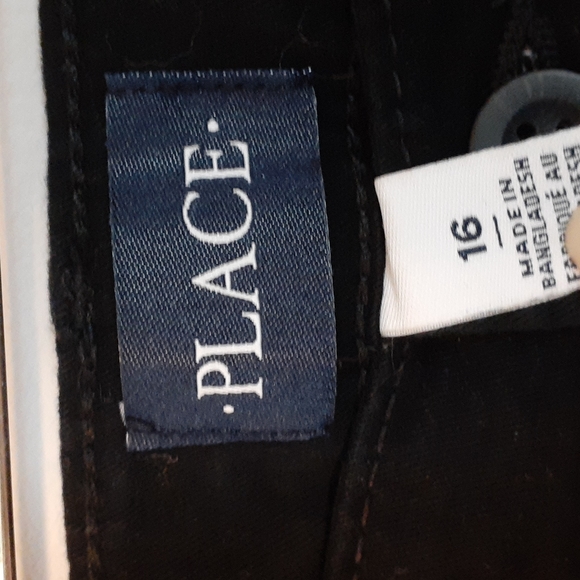 Children's Place Boys Black Pants, size 16 - Picture 2 of 2